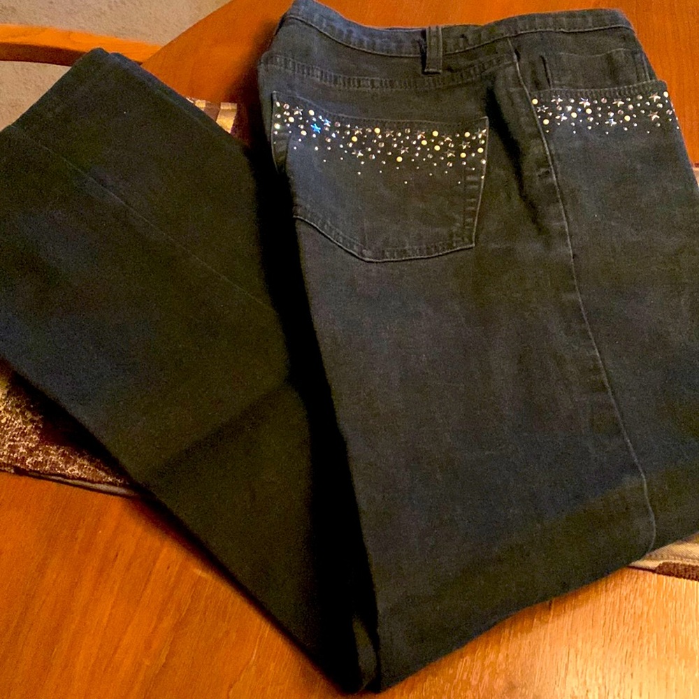 Black Bling Pocket Jeans Like New